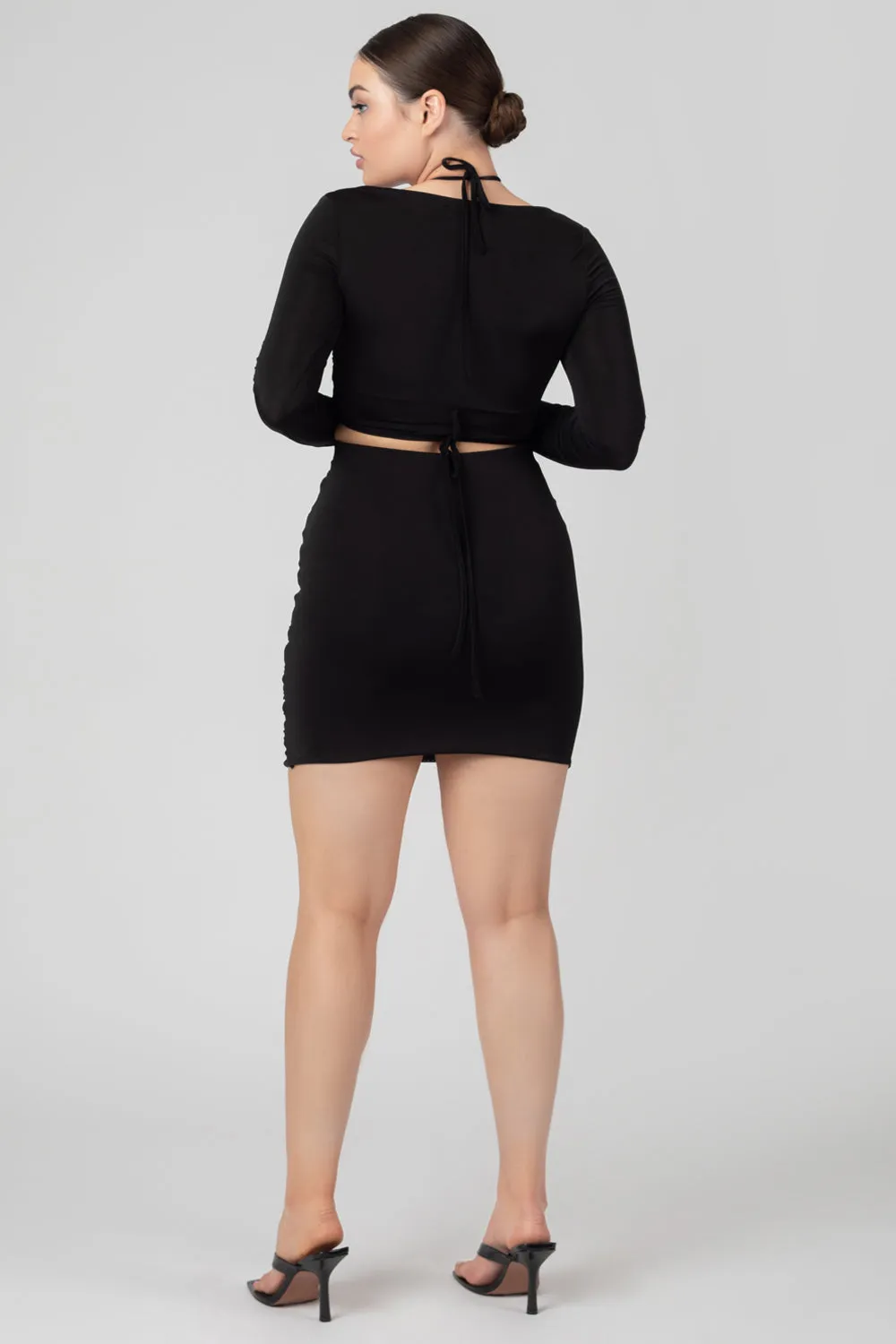 Loop Ruching Slinky Long Sleeved Top Black sold by Public Desire product image thumbnail 5