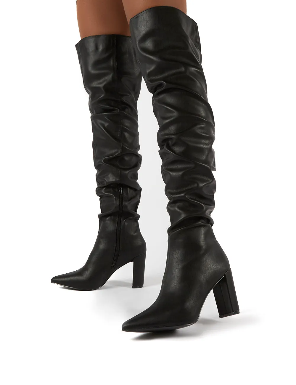 Theirs Black Wide Fit PU Over the Knee Boots sold by Public Desire product image thumbnail 3