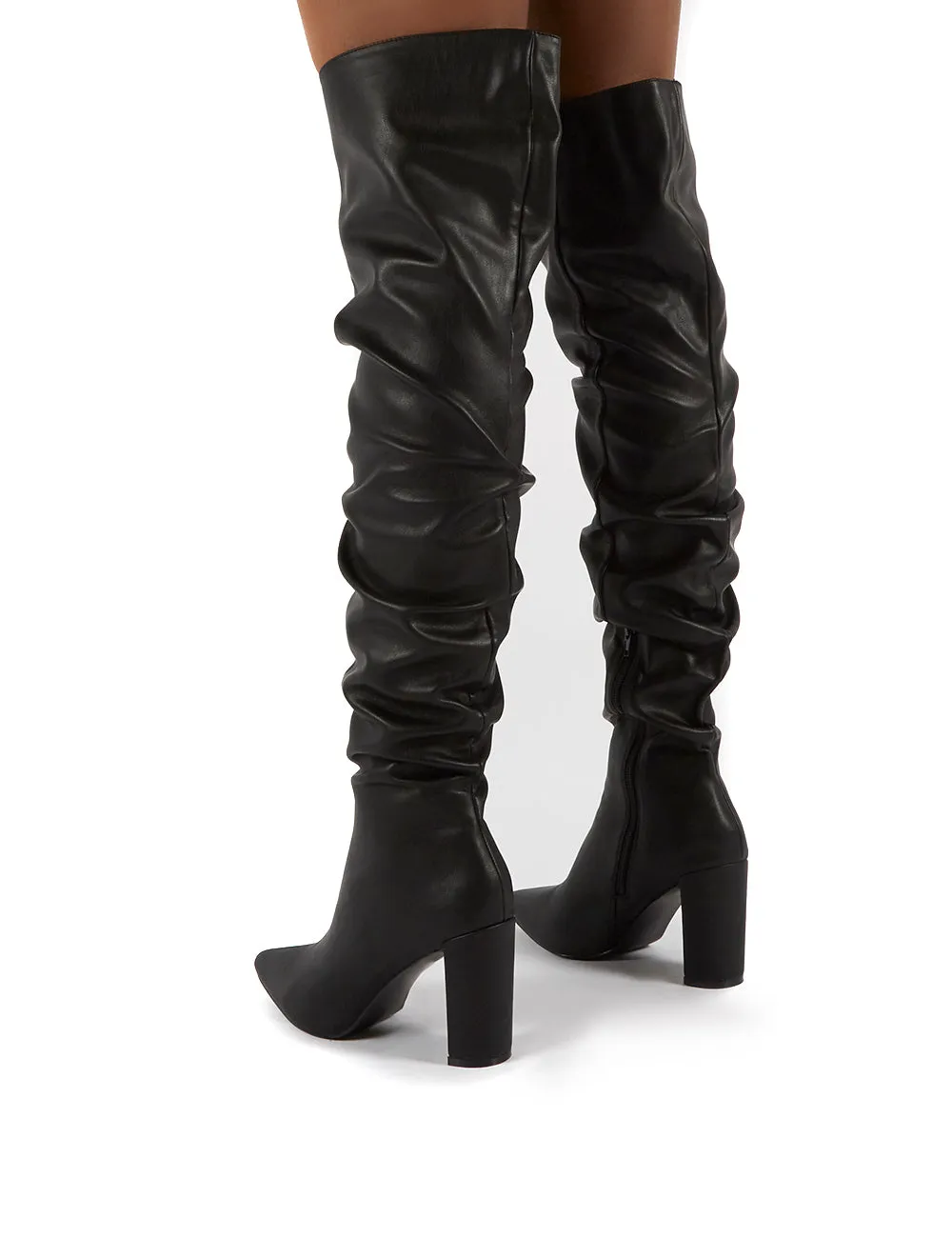 Theirs Black Wide Fit PU Over the Knee Boots sold by Public Desire product image thumbnail 2