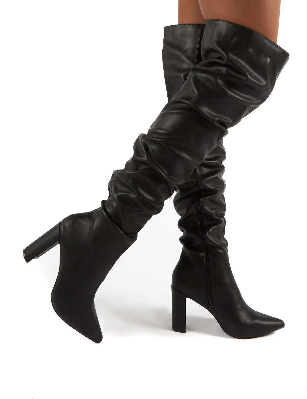 Theirs Black Wide Fit PU Over the Knee Boots sold by Public Desire product image thumbnail 4