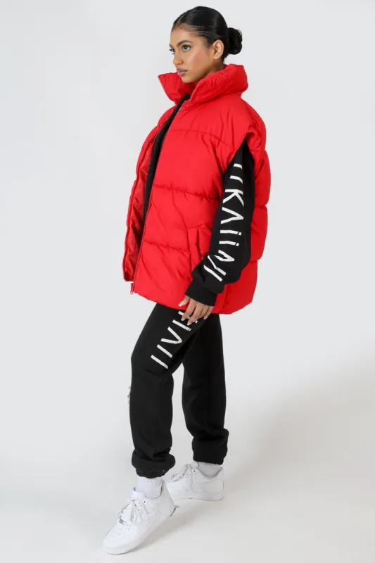 Longline Oversized Gilet Red sold by Public Desire