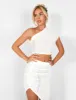 One Shoulder Textured Top White sold by Public Desire