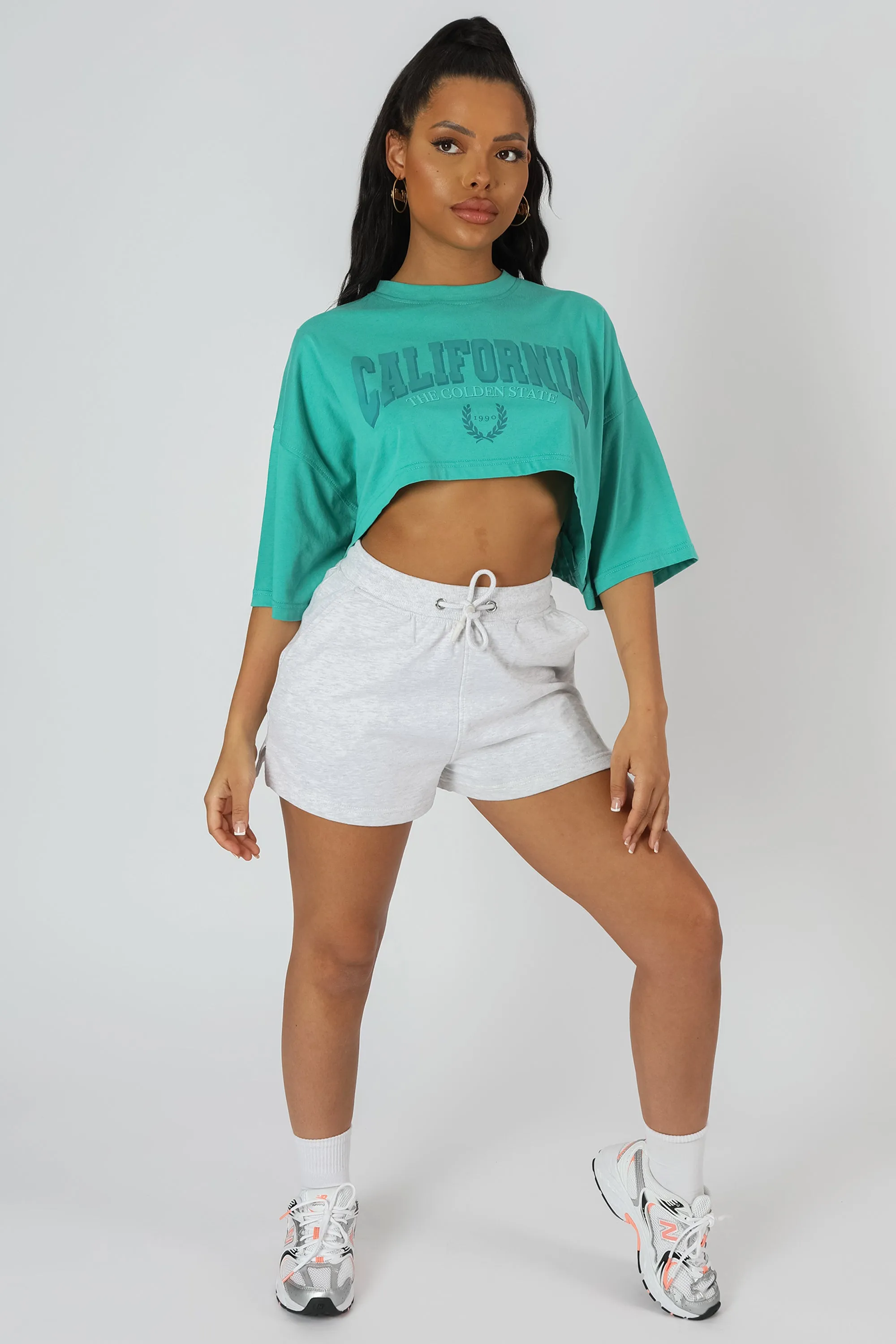 California Super Crop T-Shirt Turquoise sold by Public Desire