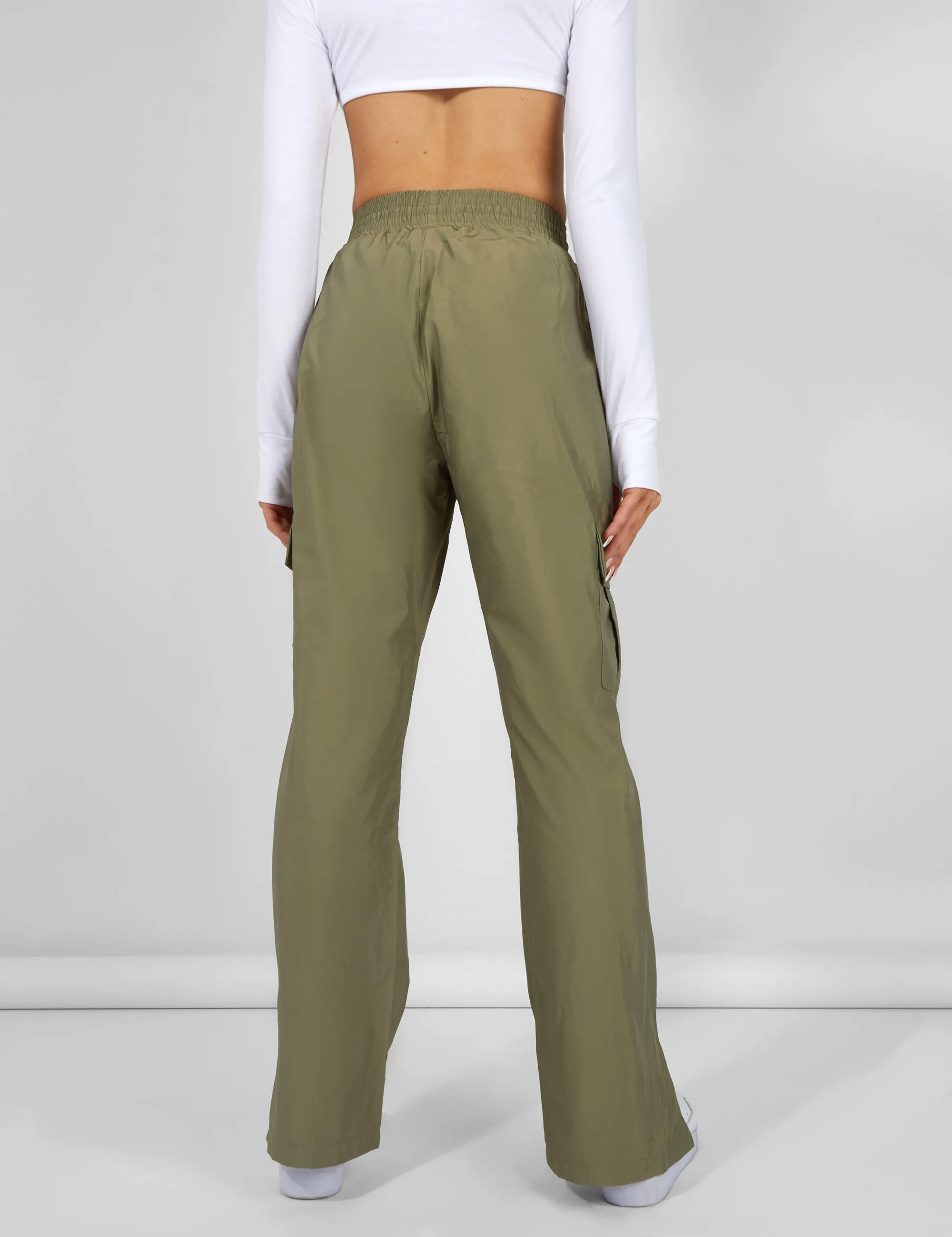 SPLIT HEM CARGO TROUSERS KHAKI sold by Public Desire product image thumbnail 4