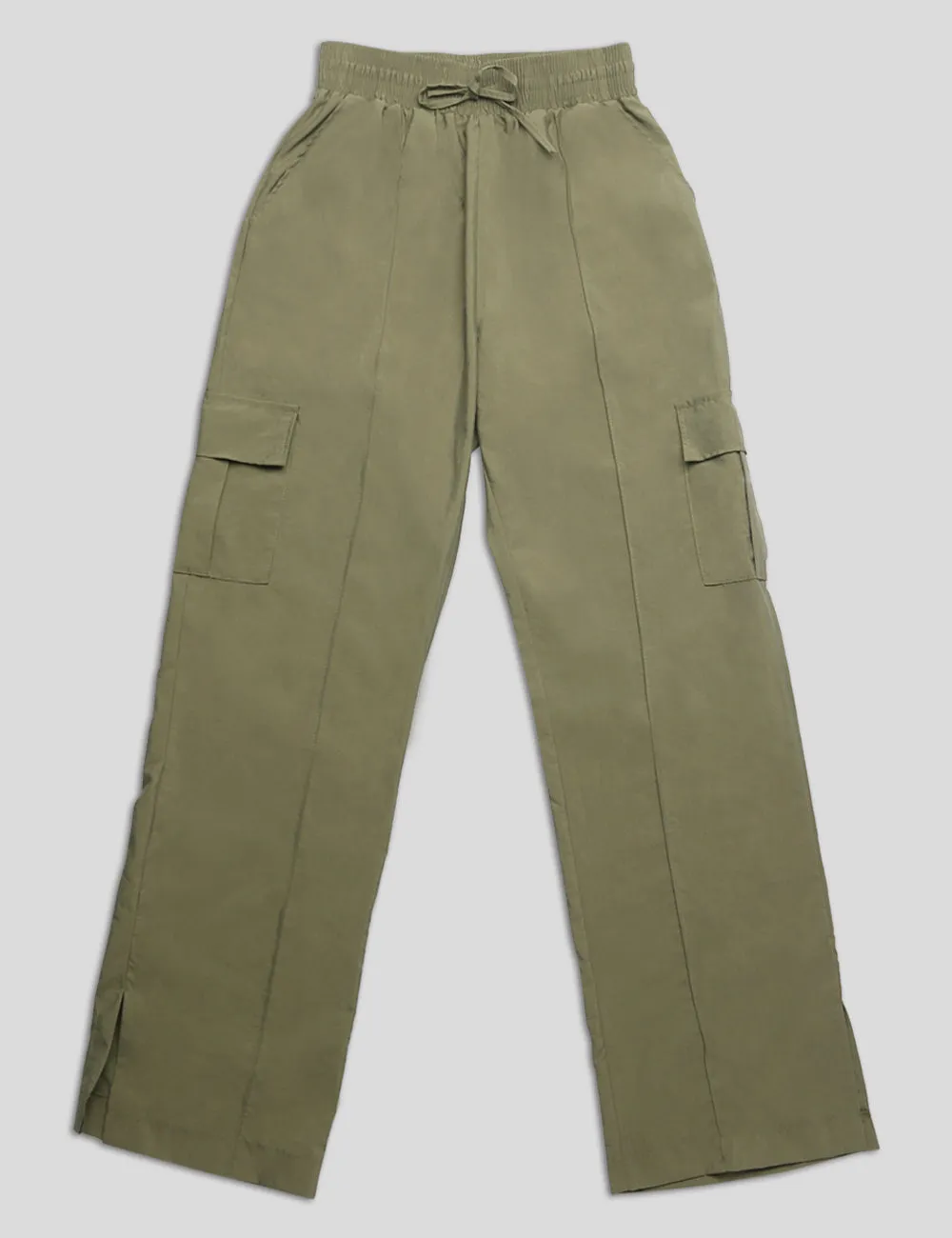 SPLIT HEM CARGO TROUSERS KHAKI sold by Public Desire product image thumbnail 5