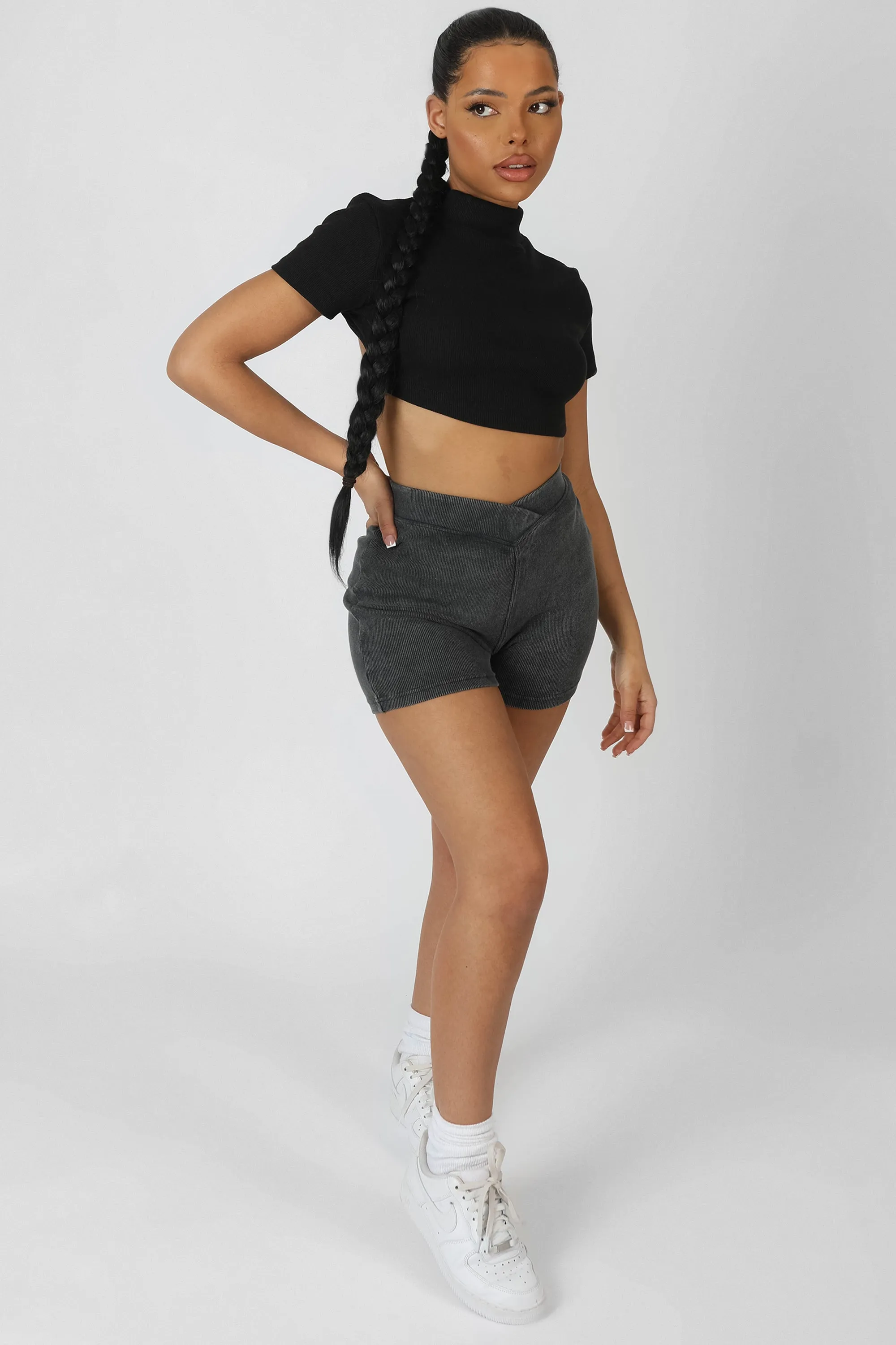 High Neck Tie Back Crop Top Black sold by Public Desire product image thumbnail 4