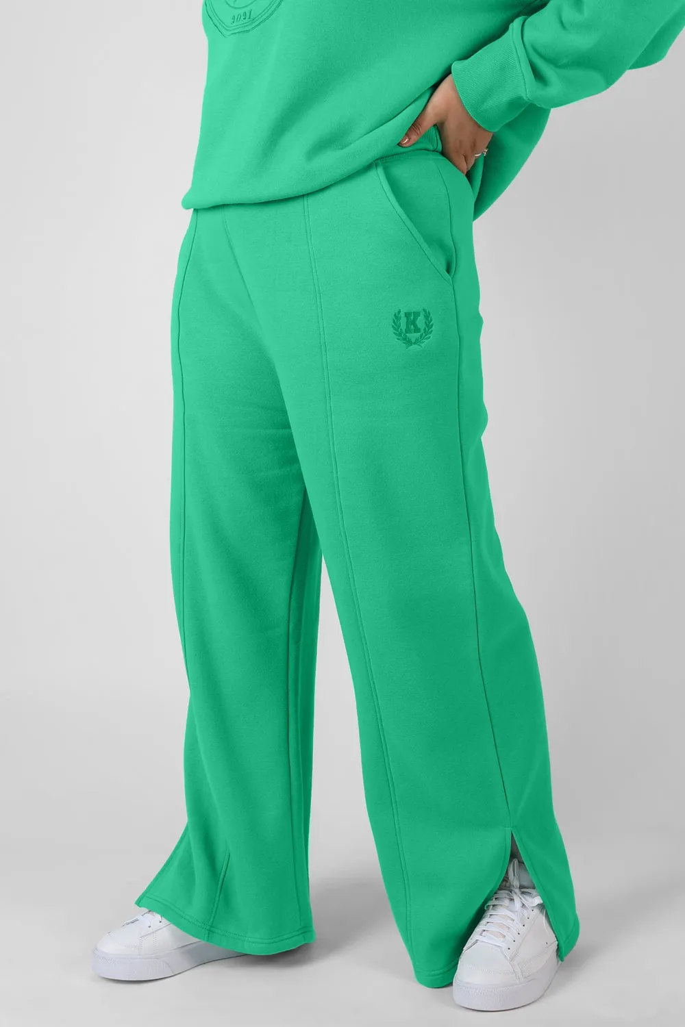 Curve Kaiia Tonal Embroidered Joggers Green sold by Public Desire product image thumbnail 2