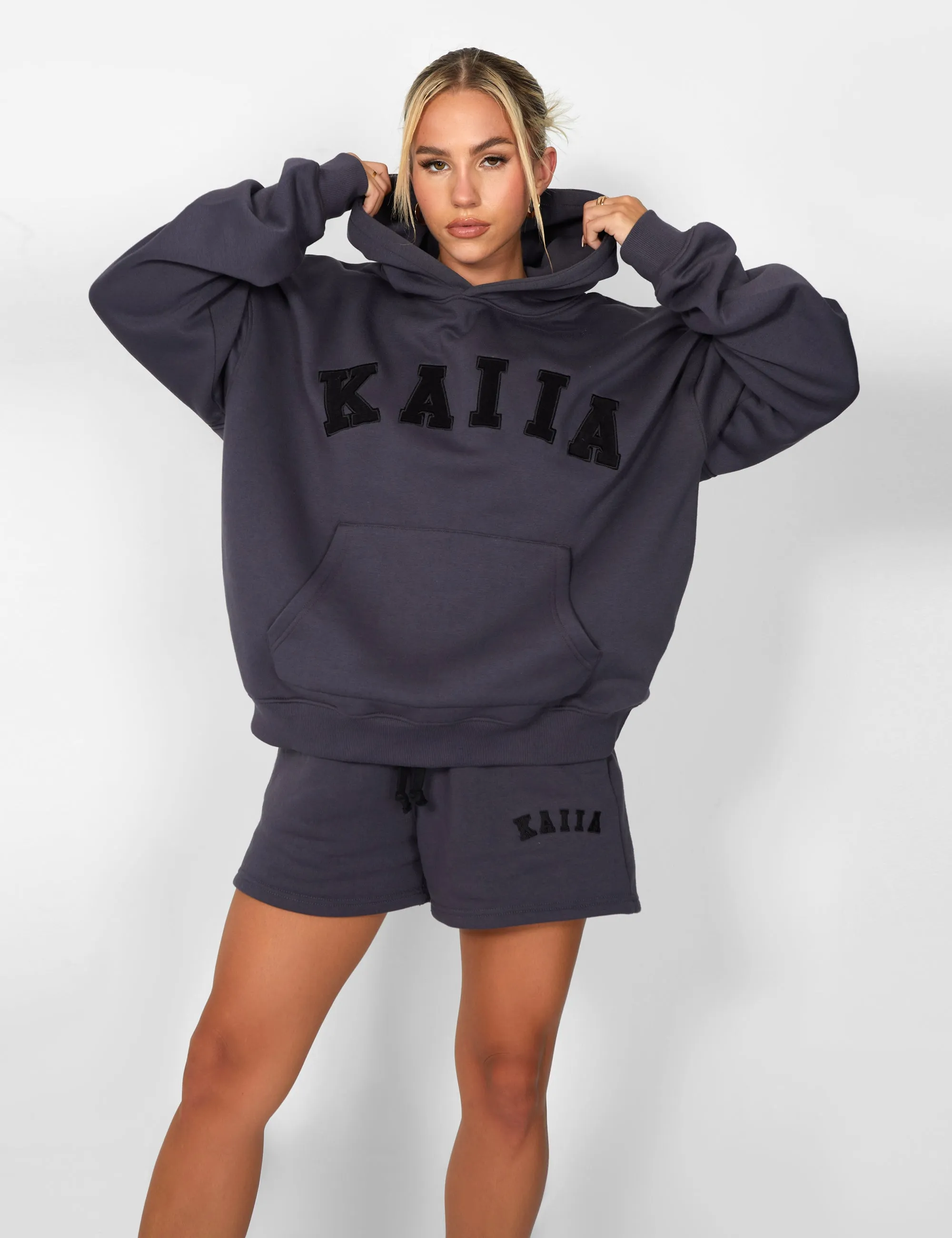 Kaiia Slogan Oversized Hoodie Dark Grey sold by Public Desire product image thumbnail 4