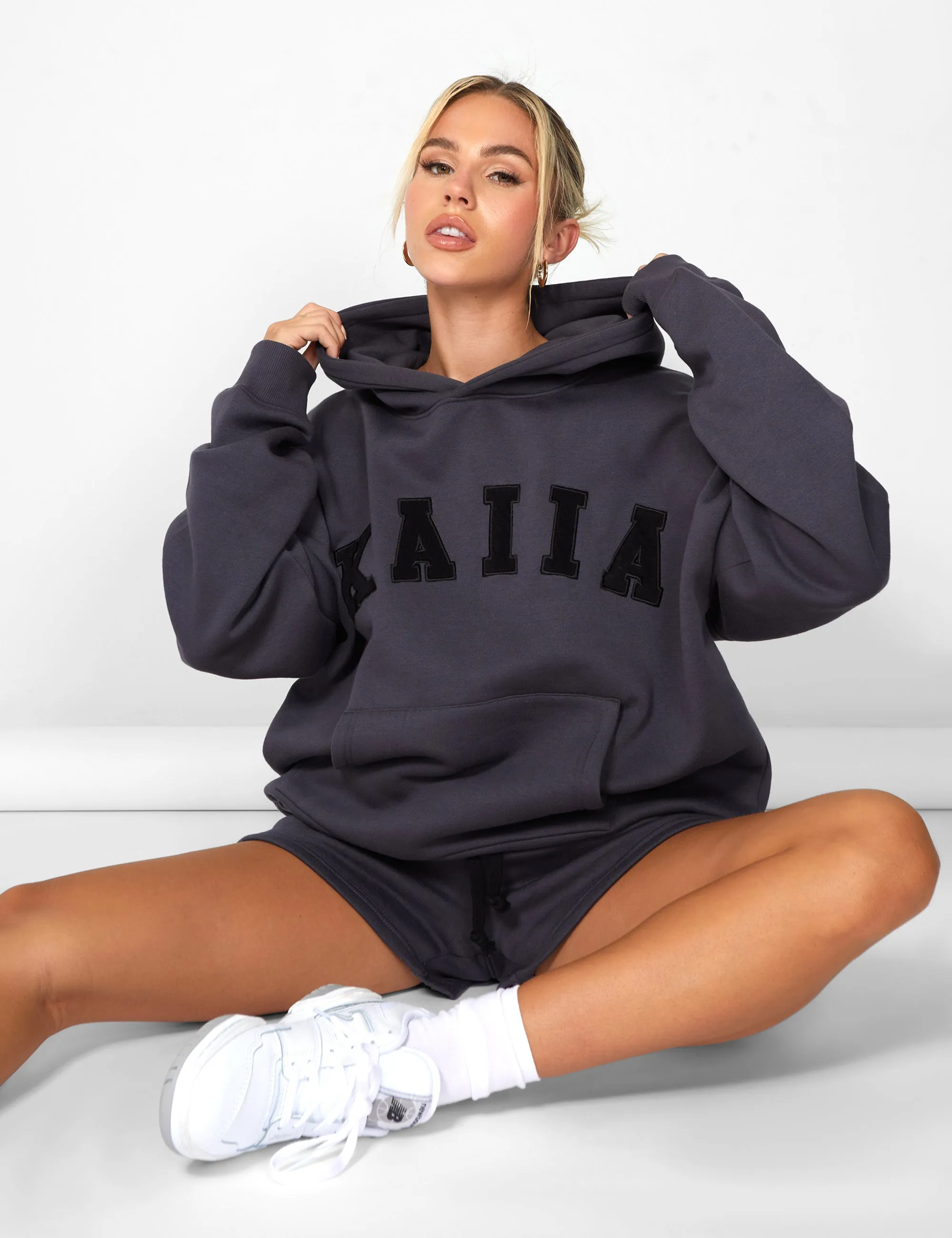 Kaiia Slogan Oversized Hoodie Dark Grey sold by Public Desire product image thumbnail 3