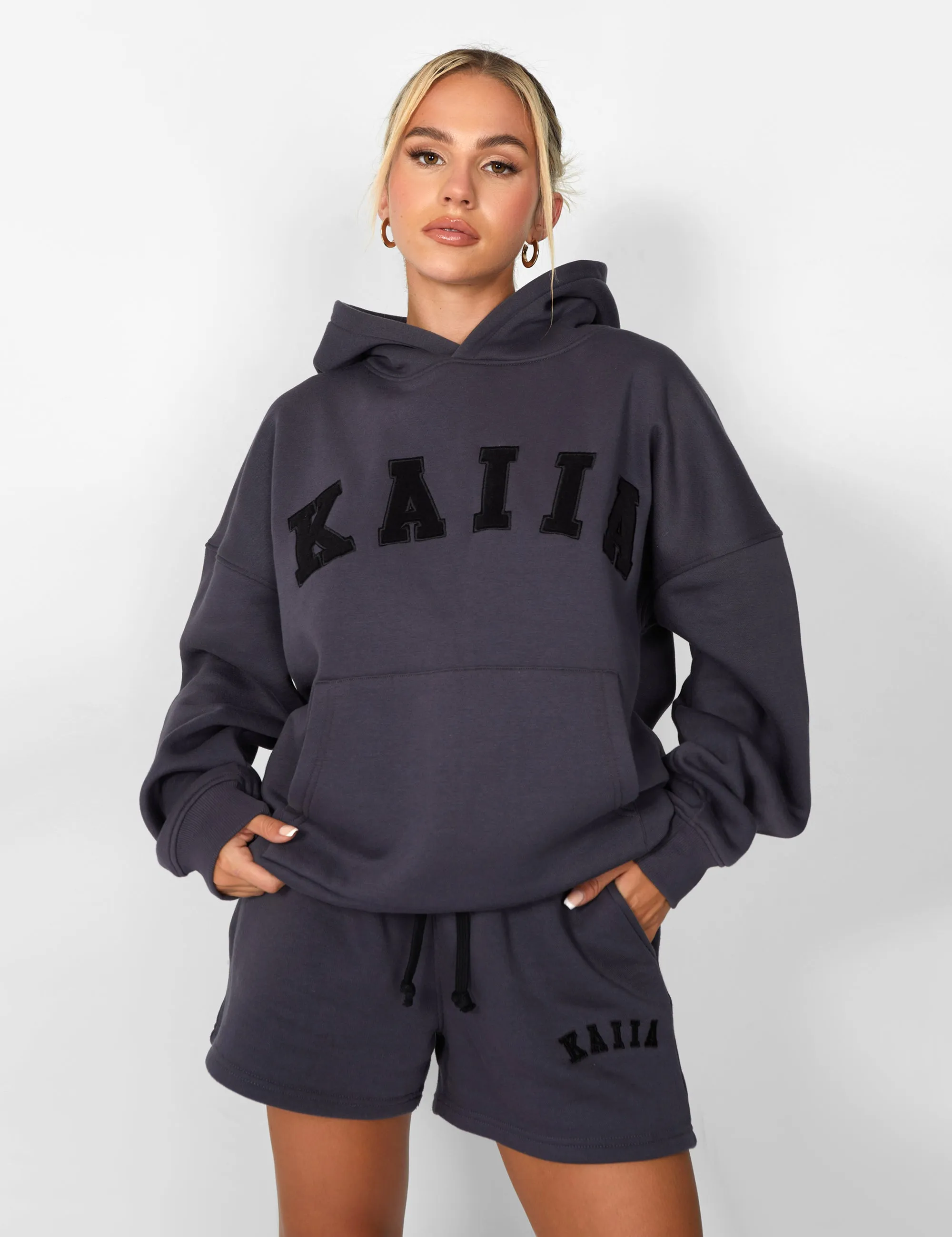 Kaiia Slogan Oversized Hoodie Dark Grey sold by Public Desire product image thumbnail 5