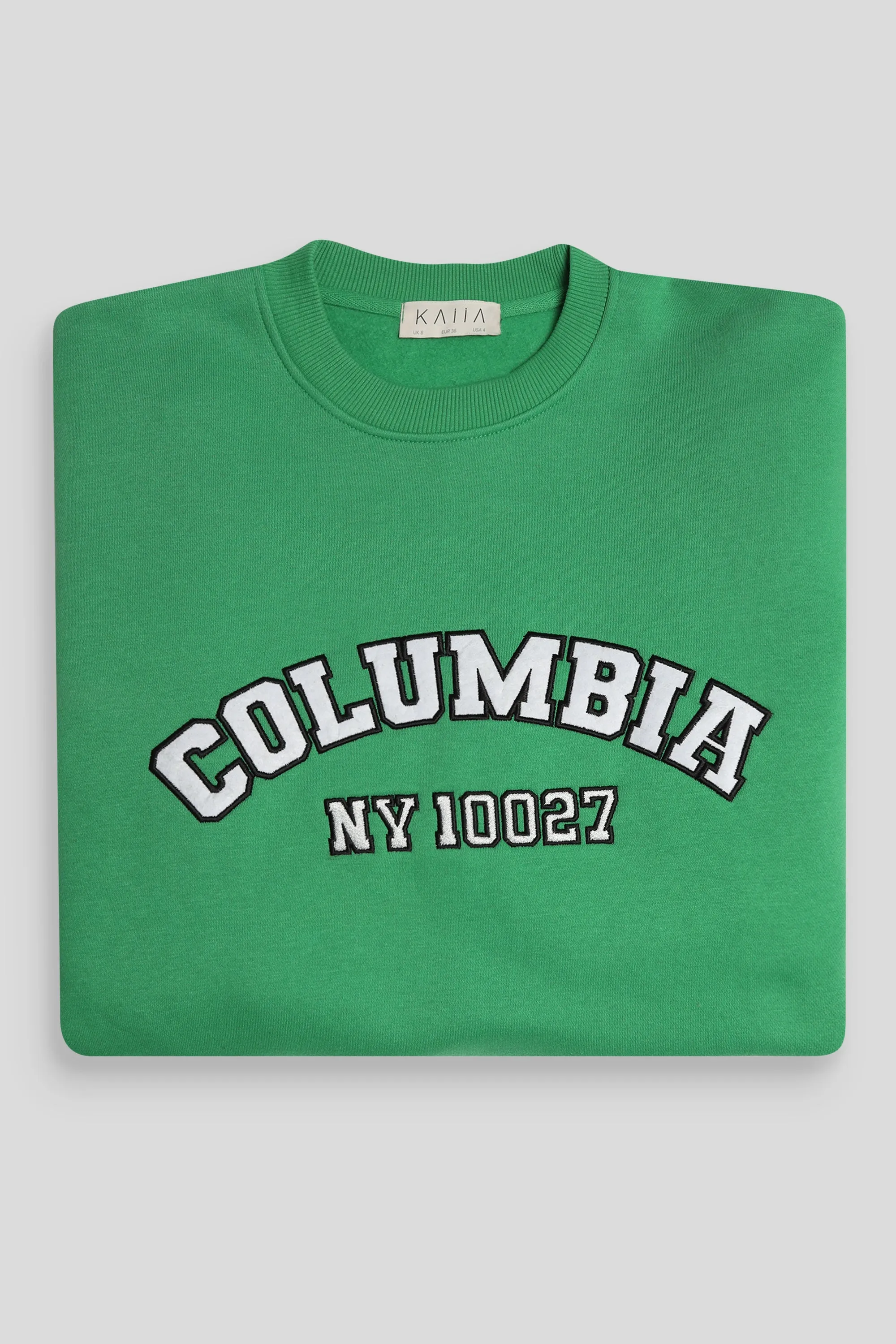 Oversized Columbia Slogan Sweatshirt Green sold by Public Desire product image thumbnail 4