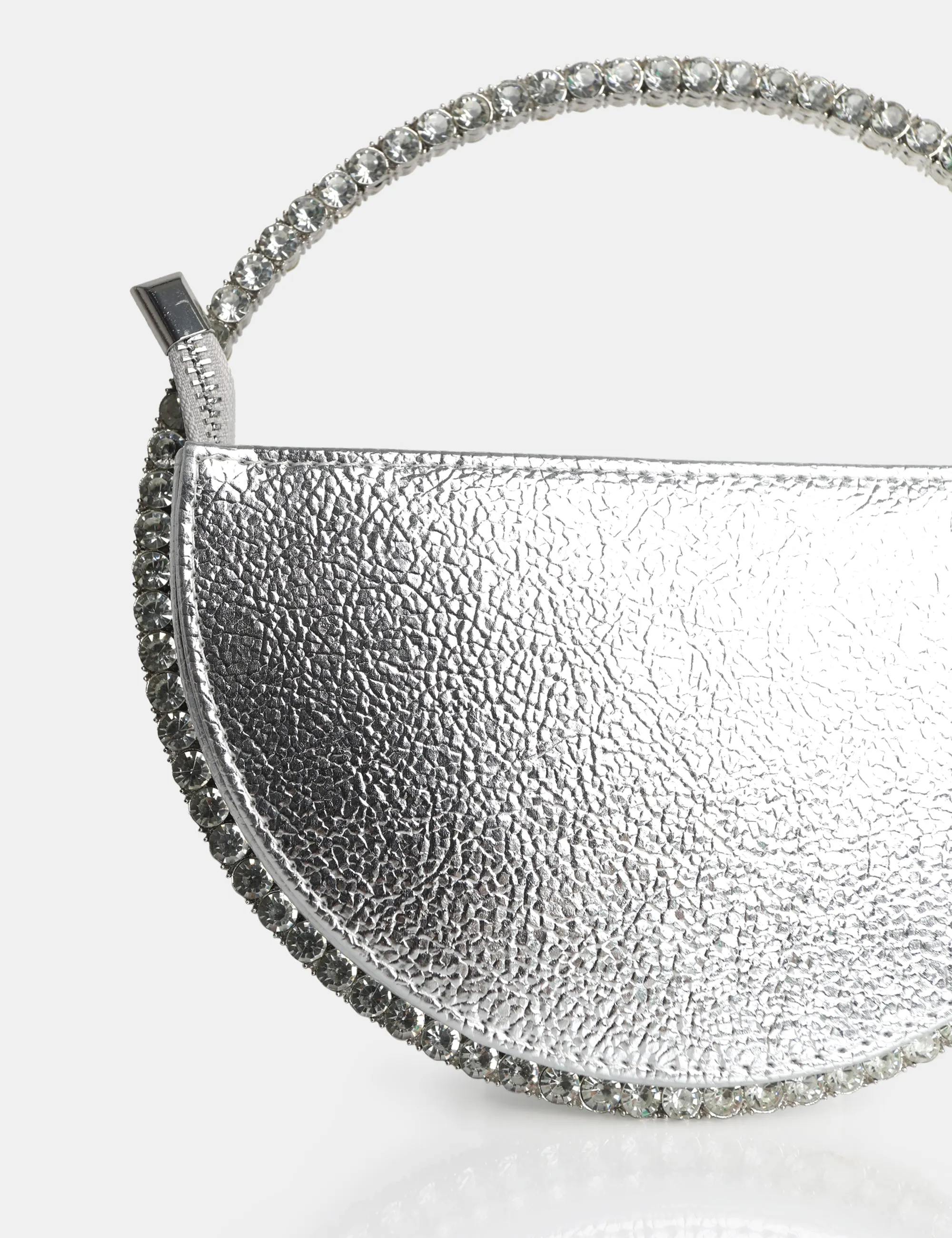 The Alessia Metallic Sliver Circle Diamante Mini Grab Bag sold by Public Desire product image thumbnail 3