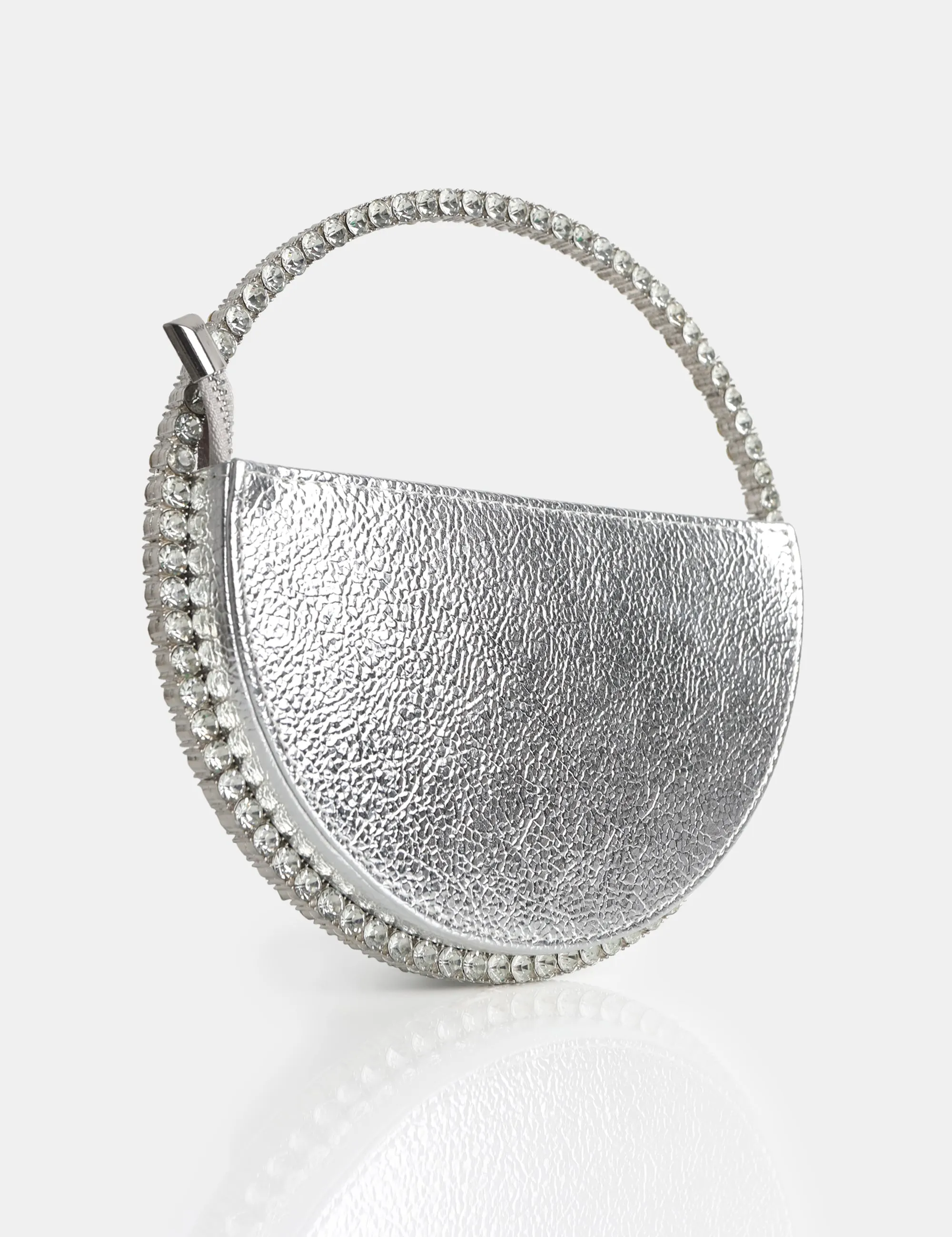 The Alessia Metallic Sliver Circle Diamante Mini Grab Bag sold by Public Desire product image thumbnail 2