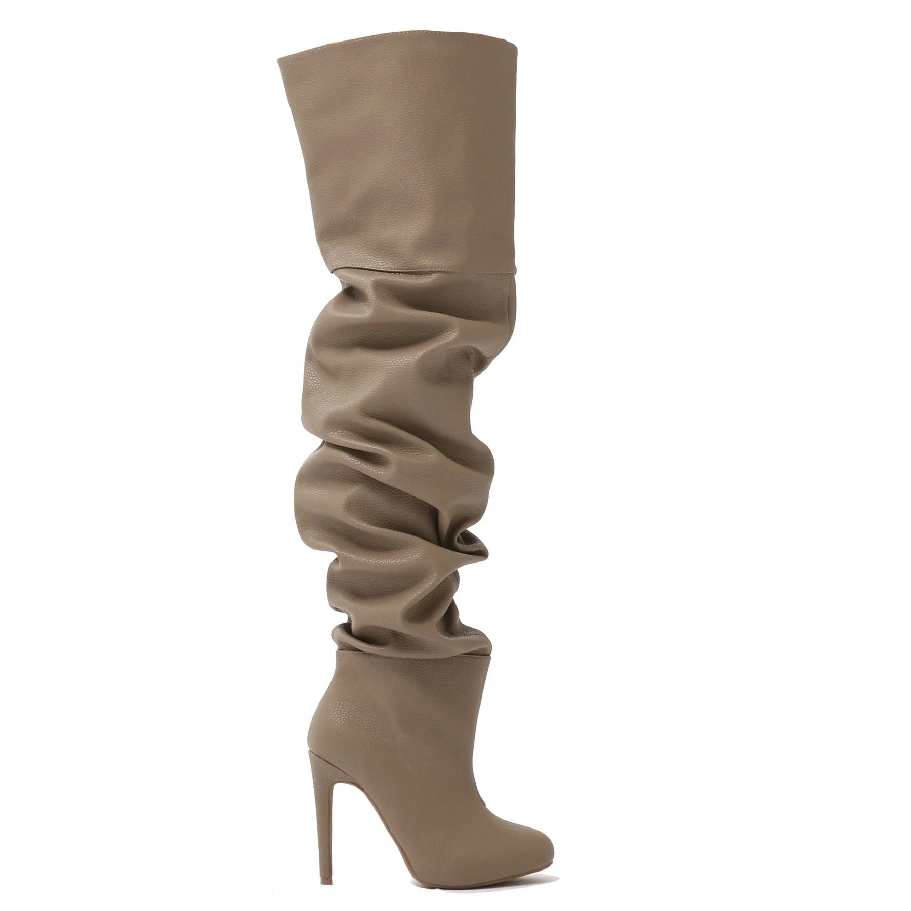 Ciara Over The Knee Slouch Boots in Taupe sold by Public Desire product image thumbnail 3