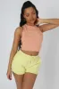 Palm Beach Embroidered Racer Crop Top Peach sold by Public Desire