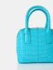 The Bode Blue Croc Square Top Handle Mini Bag sold by Public Desire