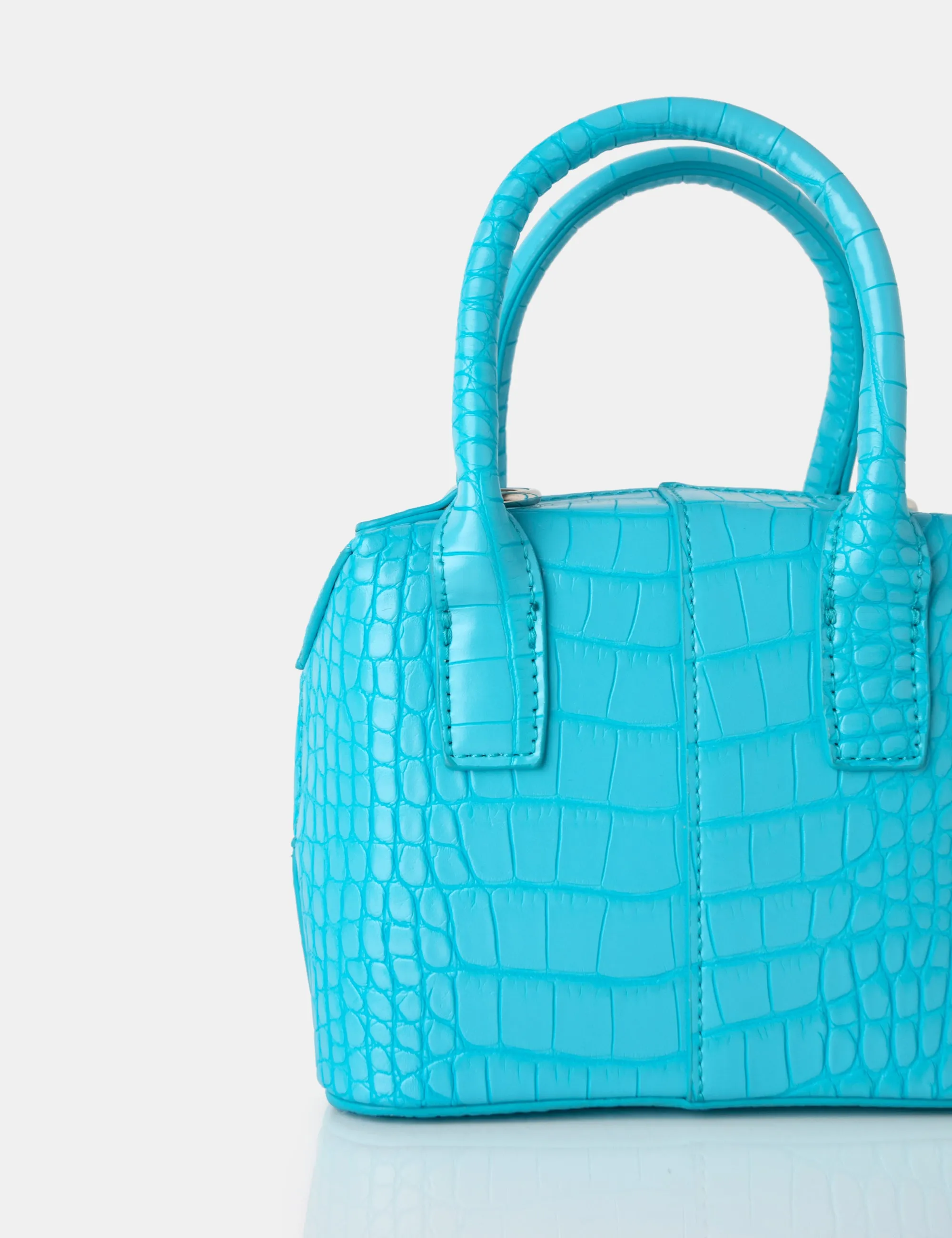 The Bode Blue Croc Square Top Handle Mini Bag sold by Public Desire product image thumbnail 3