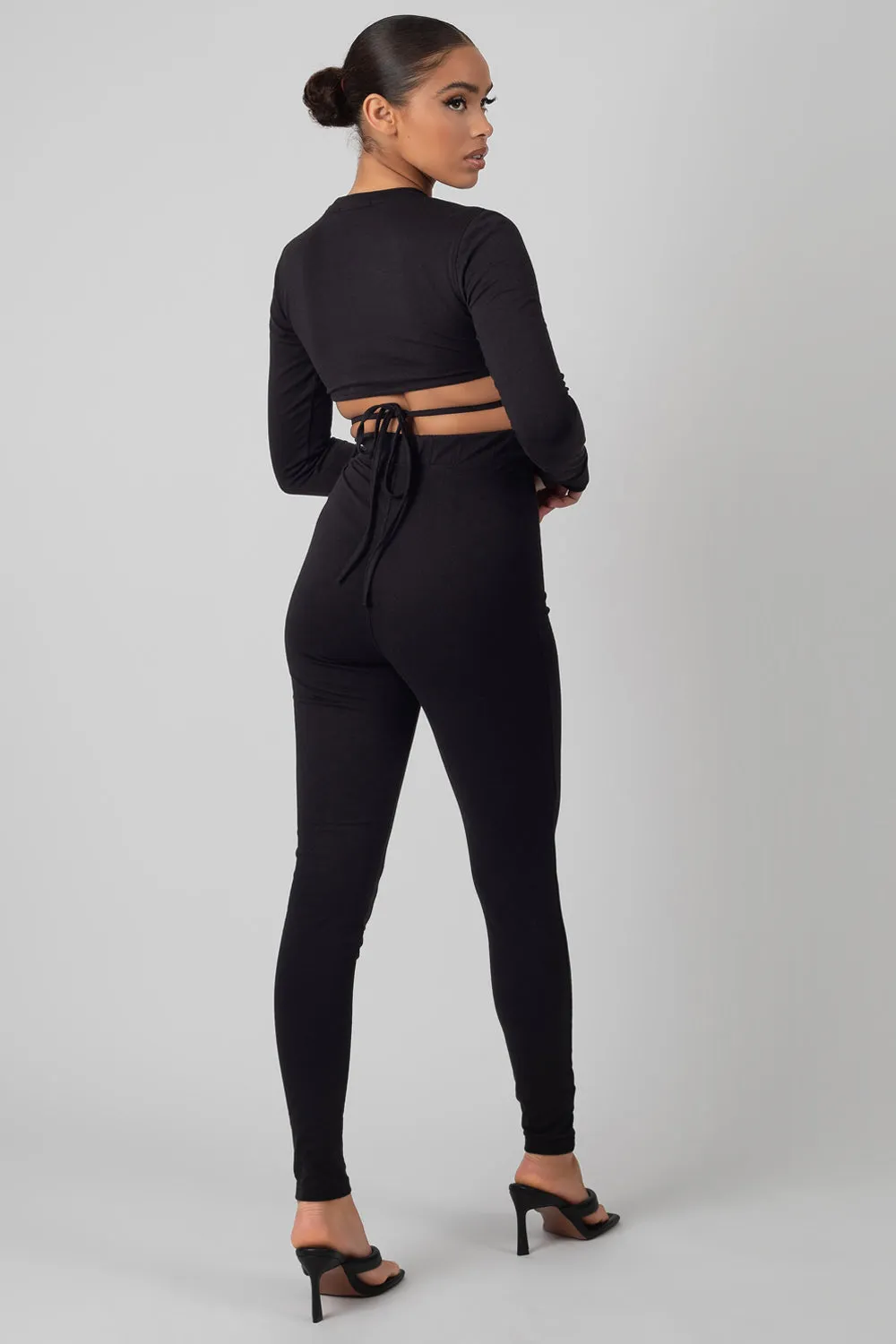 Tie Waist Leggings Black sold by Public Desire product image thumbnail 4