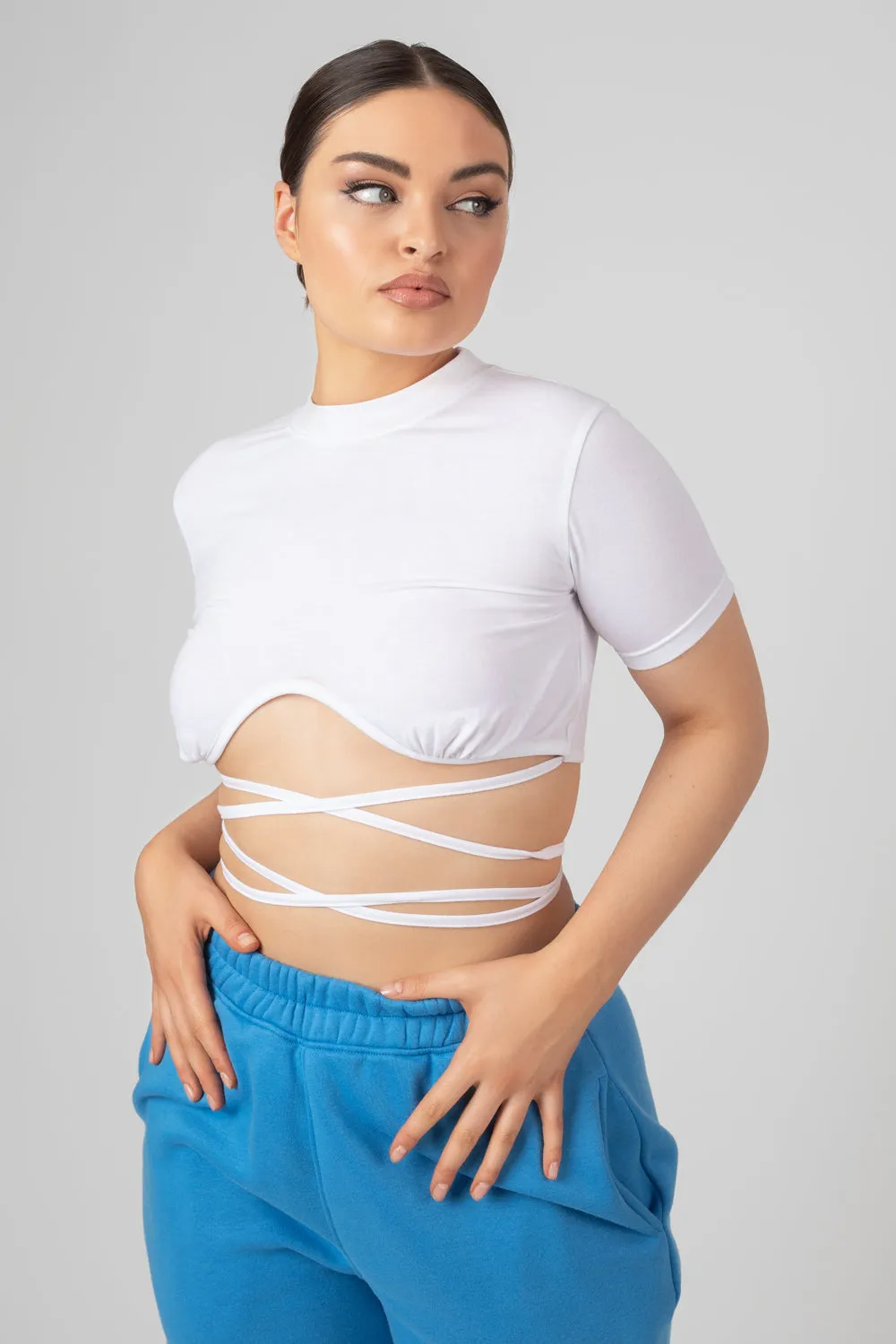 Underbust Detail Strappy Crop Top White sold by Public Desire product image thumbnail 2