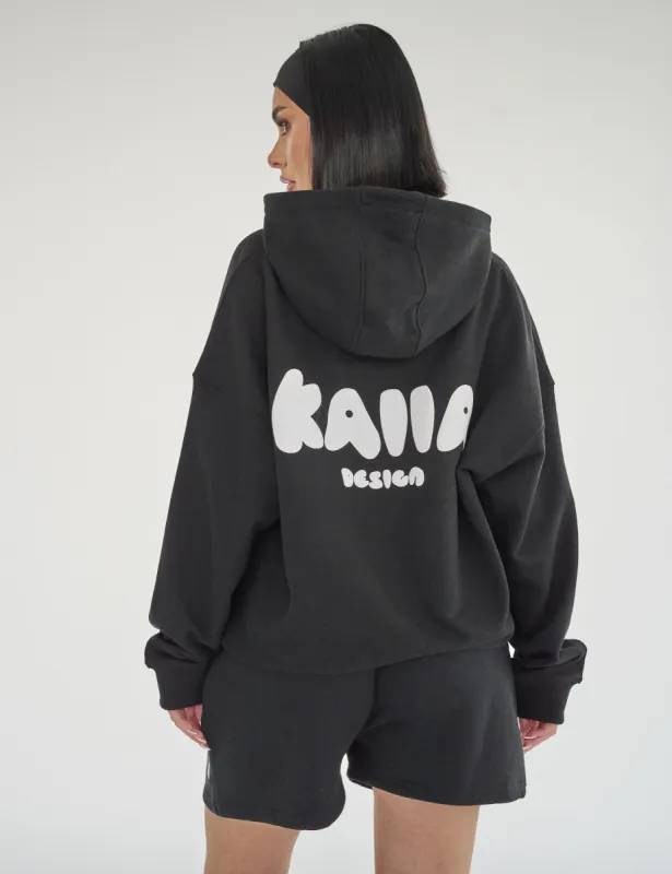 Kaiia Design Bubble Logo Oversized Hoodie Black sold by Public Desire