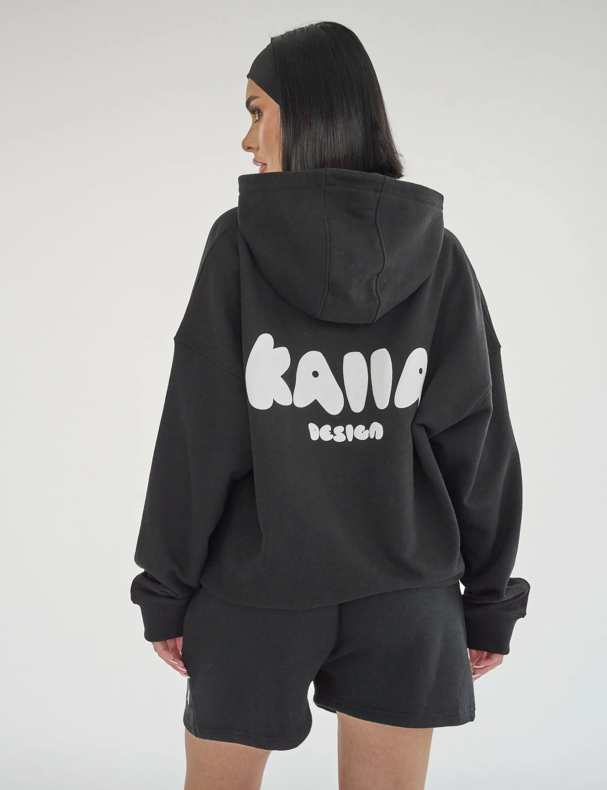 Kaiia Design Bubble Logo Oversized Hoodie Black sold by Public Desire