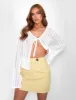Tailored Button Detail Mini Skirt Lime sold by Public Desire