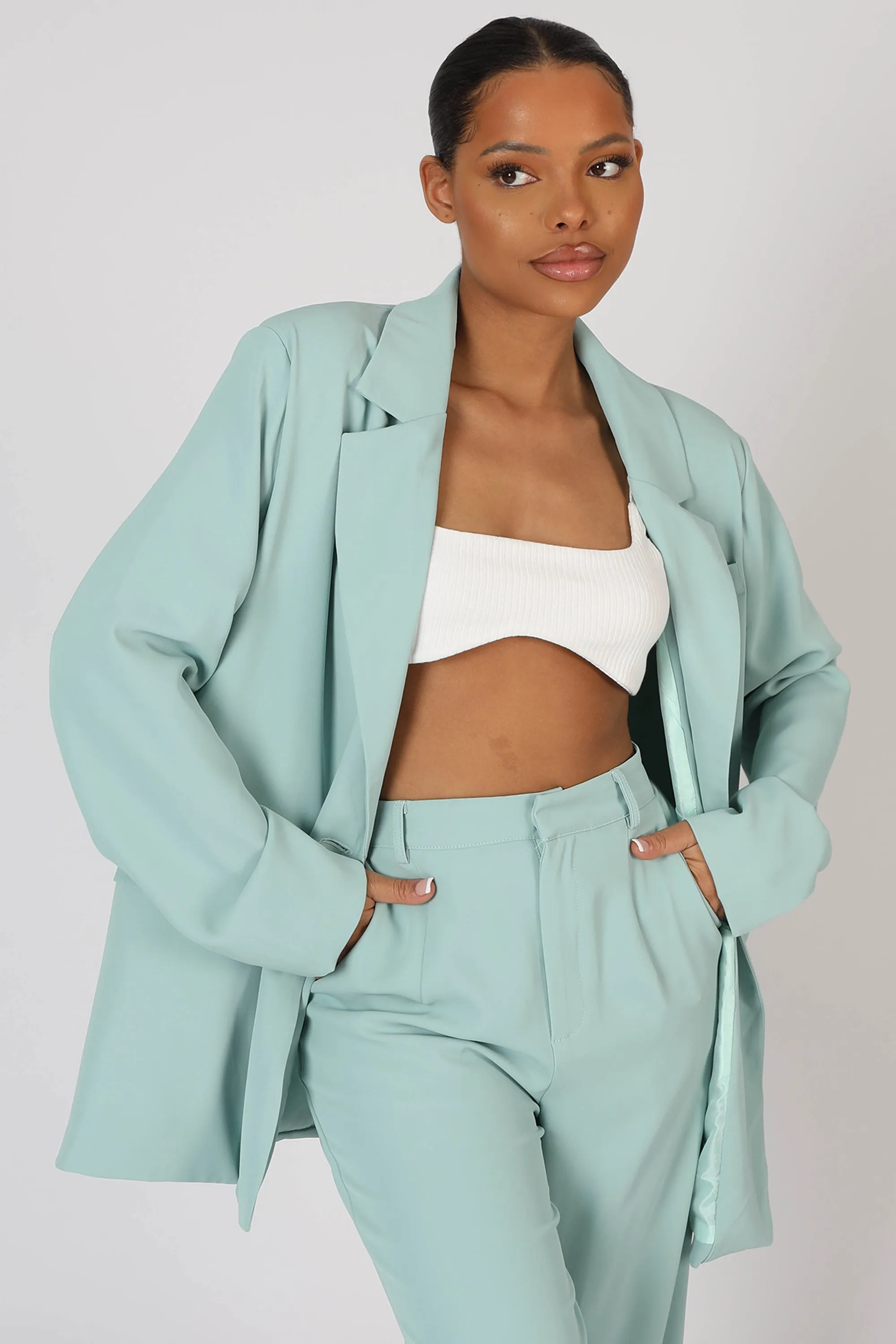 Oversized Dad Blazer Peppermint sold by Public Desire