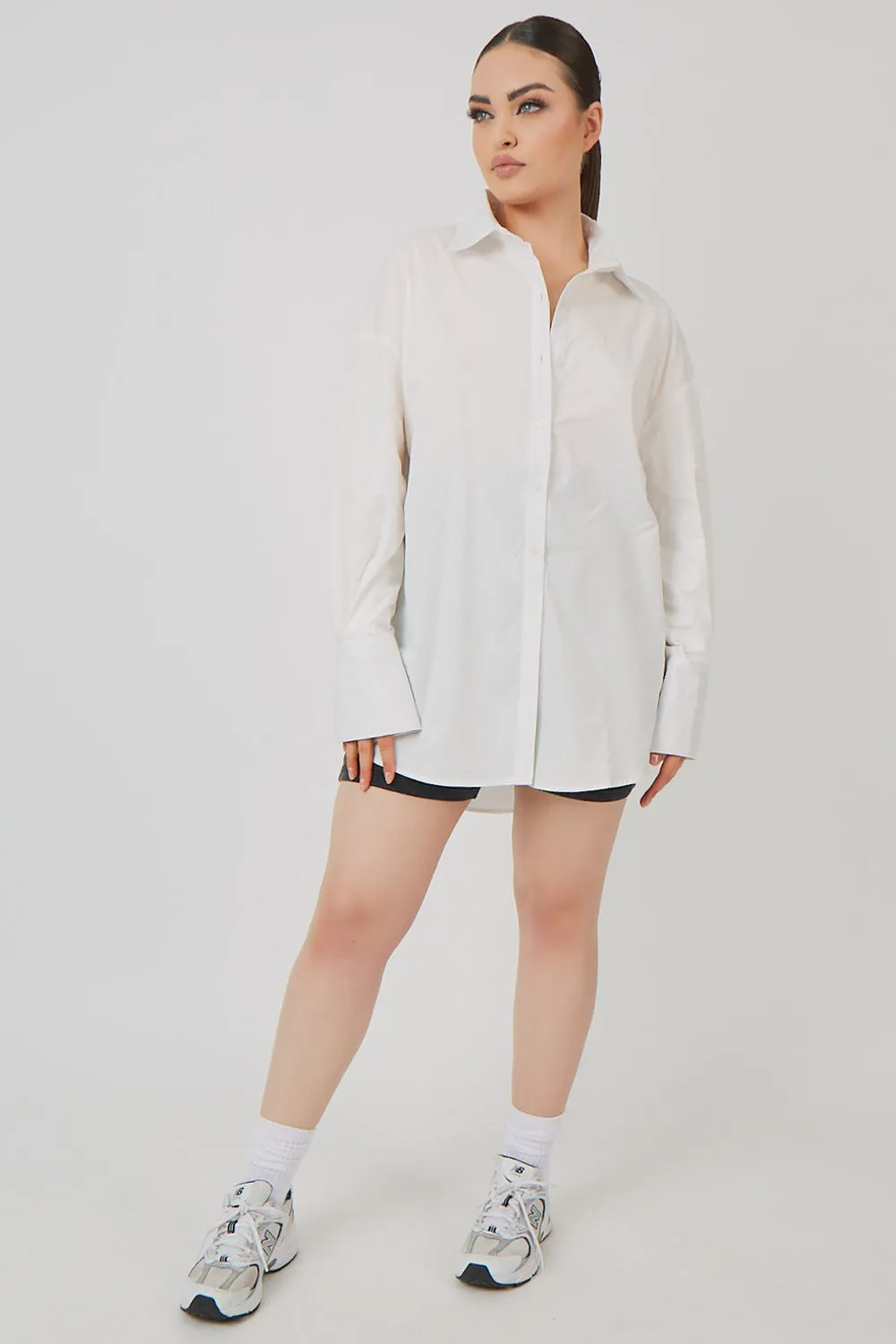 Oversized Poplin Shirt White sold by Public Desire product image thumbnail 3