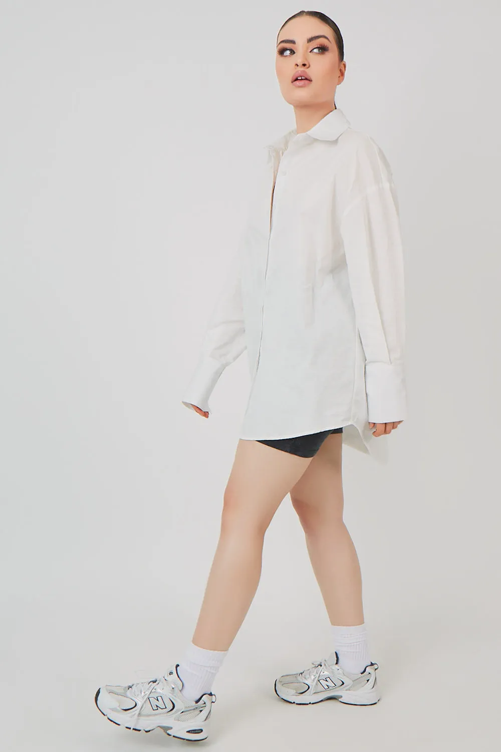 Oversized Poplin Shirt White sold by Public Desire product image thumbnail 5
