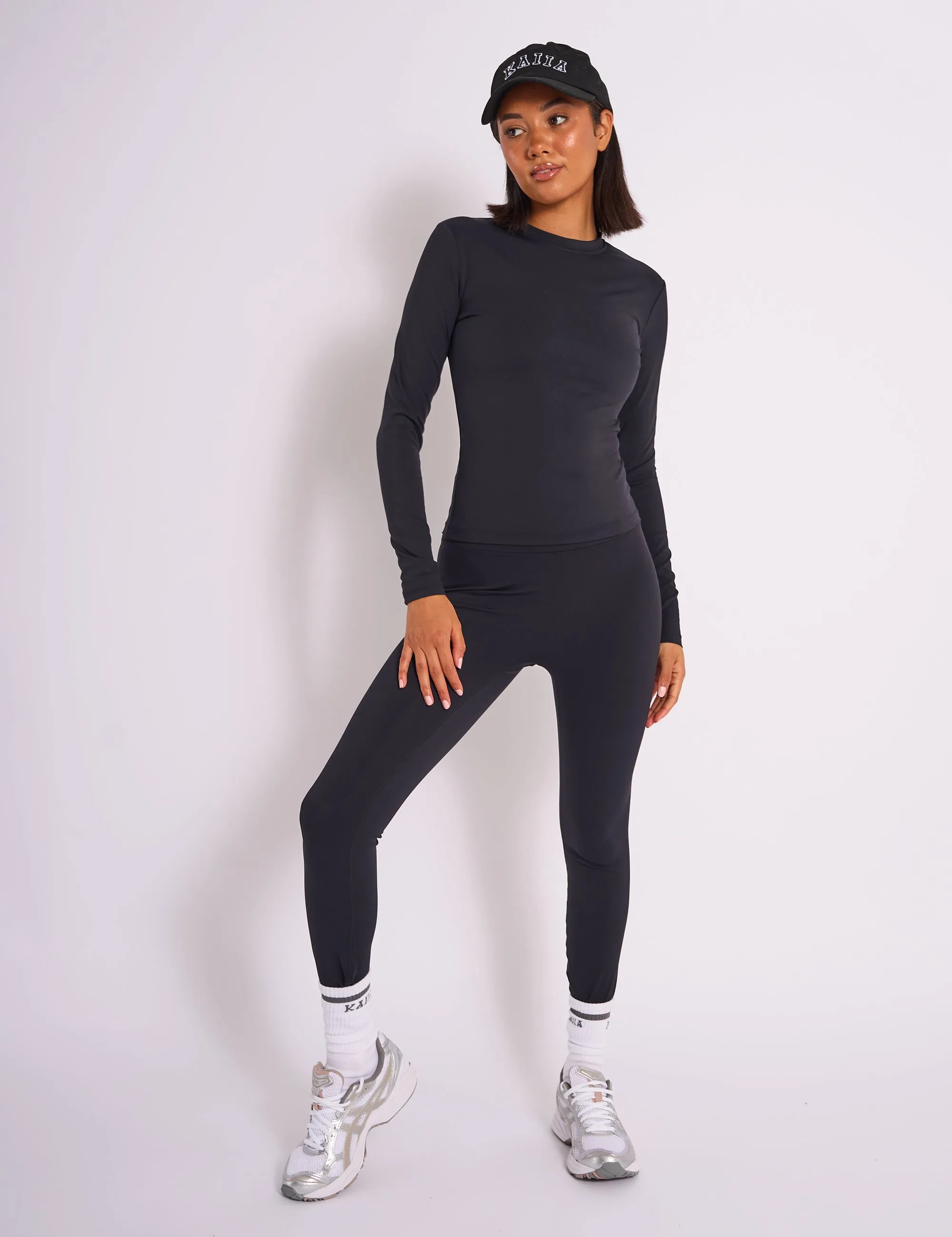 Kaiia Sculpt Long Sleeve Fitted T-shirt Black sold by Public Desire product image thumbnail 2