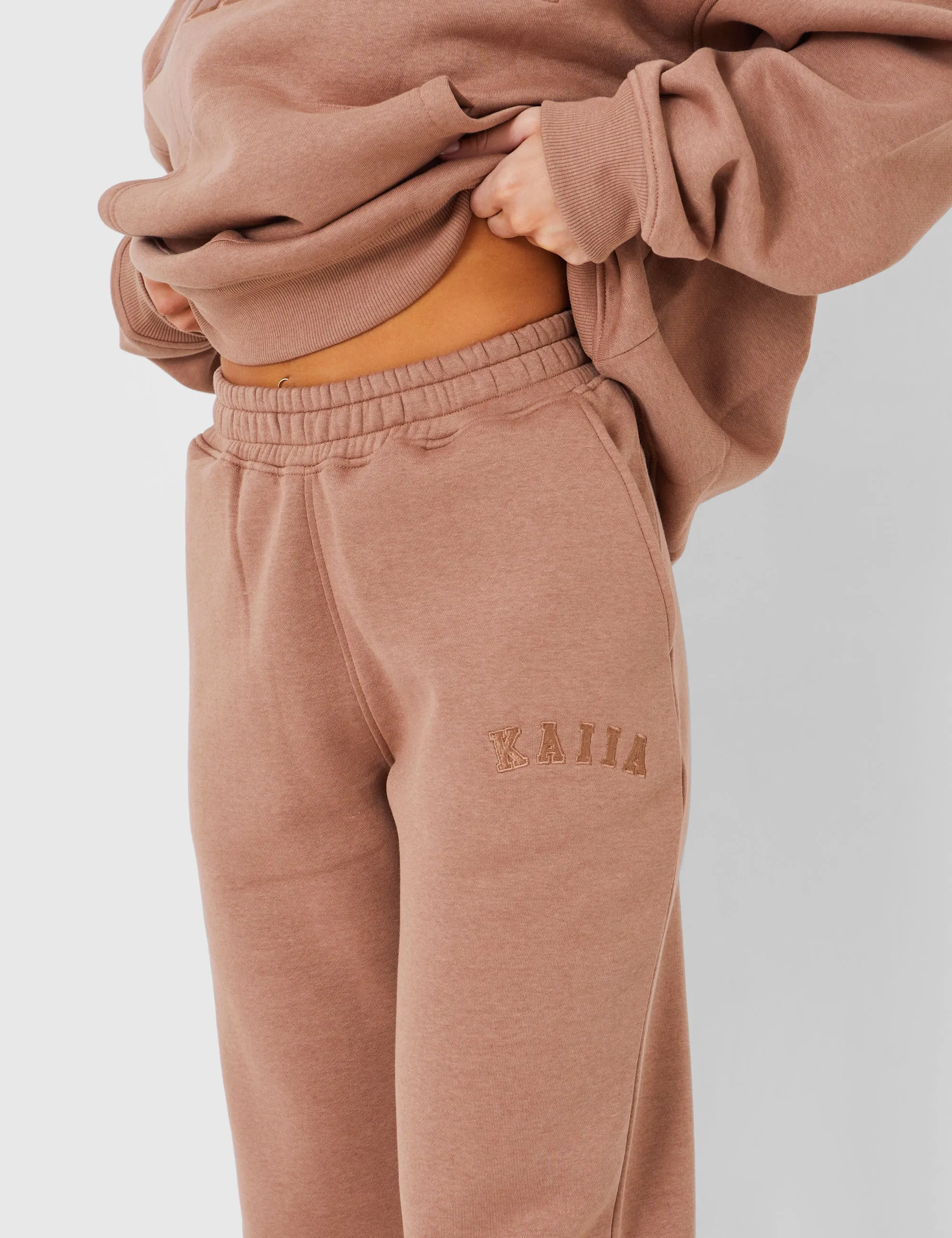 Kaiia Wide Leg Sweat Pants in Caramel sold by Public Desire product image thumbnail 2