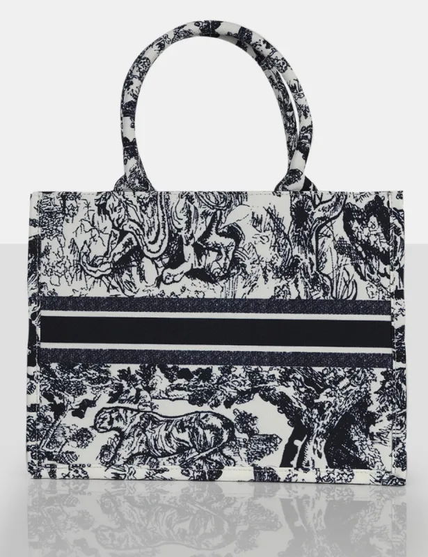 The Billie Canvas Navy Tote Bag made by Public Desire