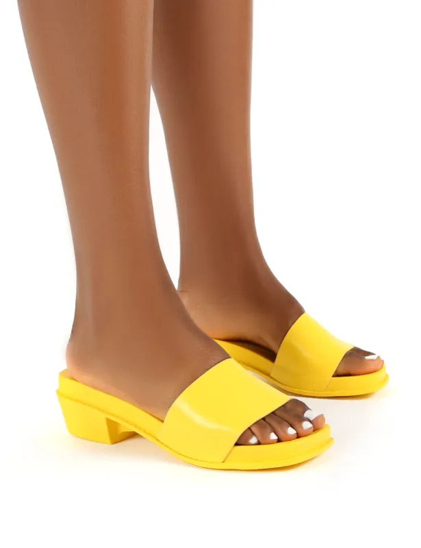 Amina Yellow Slip on Low Heel Sandal sold by Public Desire