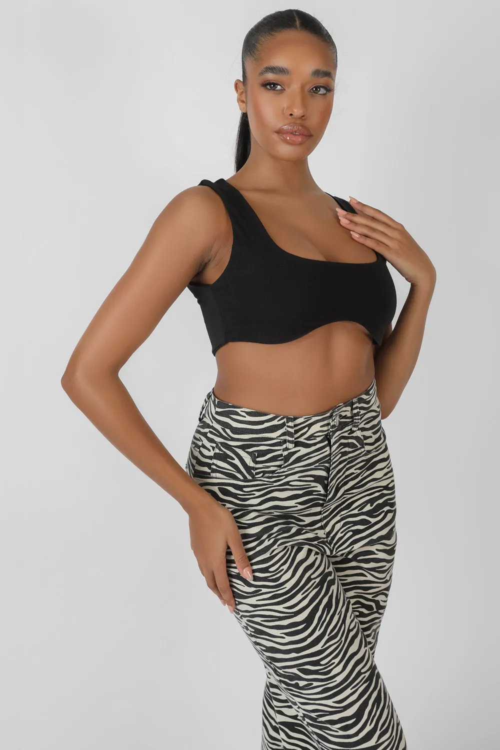 Underbust Detail Crop Top Black sold by Public Desire product image thumbnail 4