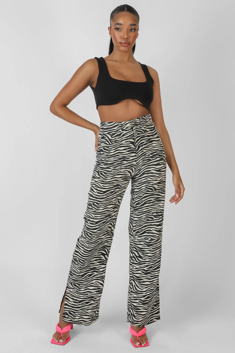 Underbust Detail Crop Top Black sold by Public Desire