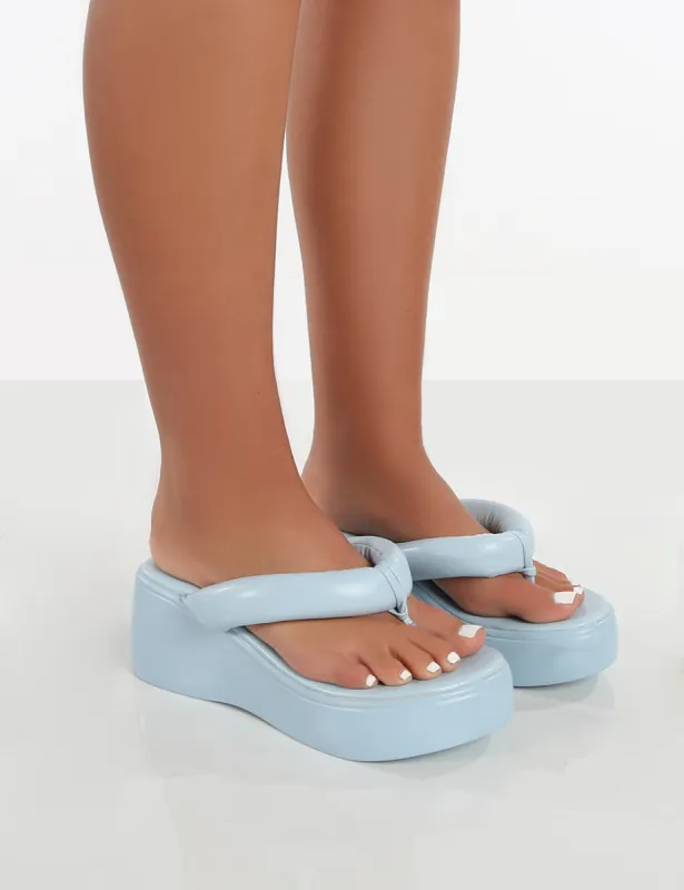 Song Blue Padded Toepost Flatform Sandal sold by Public Desire