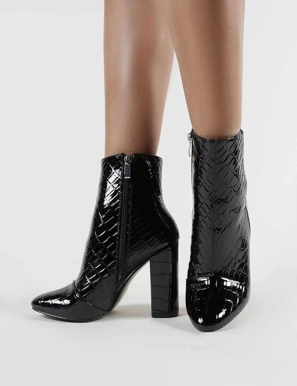 Presley Ankle Boots in Black Croc sold by Public Desire product image thumbnail 3