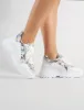 Burn Chunky Trainers in White and Snakeskin sold by Public Desire