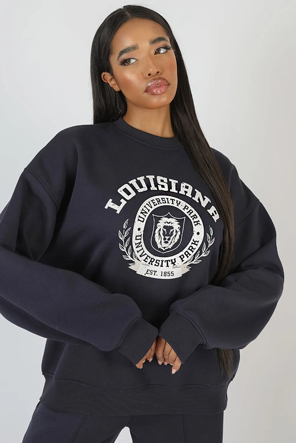 Louisiana Graphic Sweatshirt Ink Blue sold by Public Desire