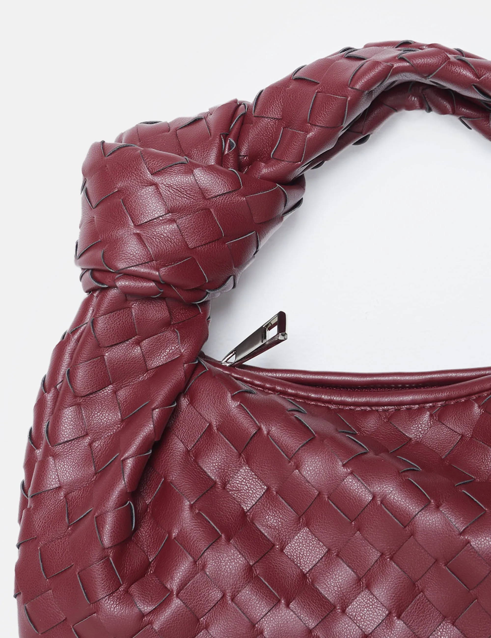 The Blame Burgundy Woven Pu Knot Detail Mini Pu Bag sold by Public Desire product image thumbnail 2