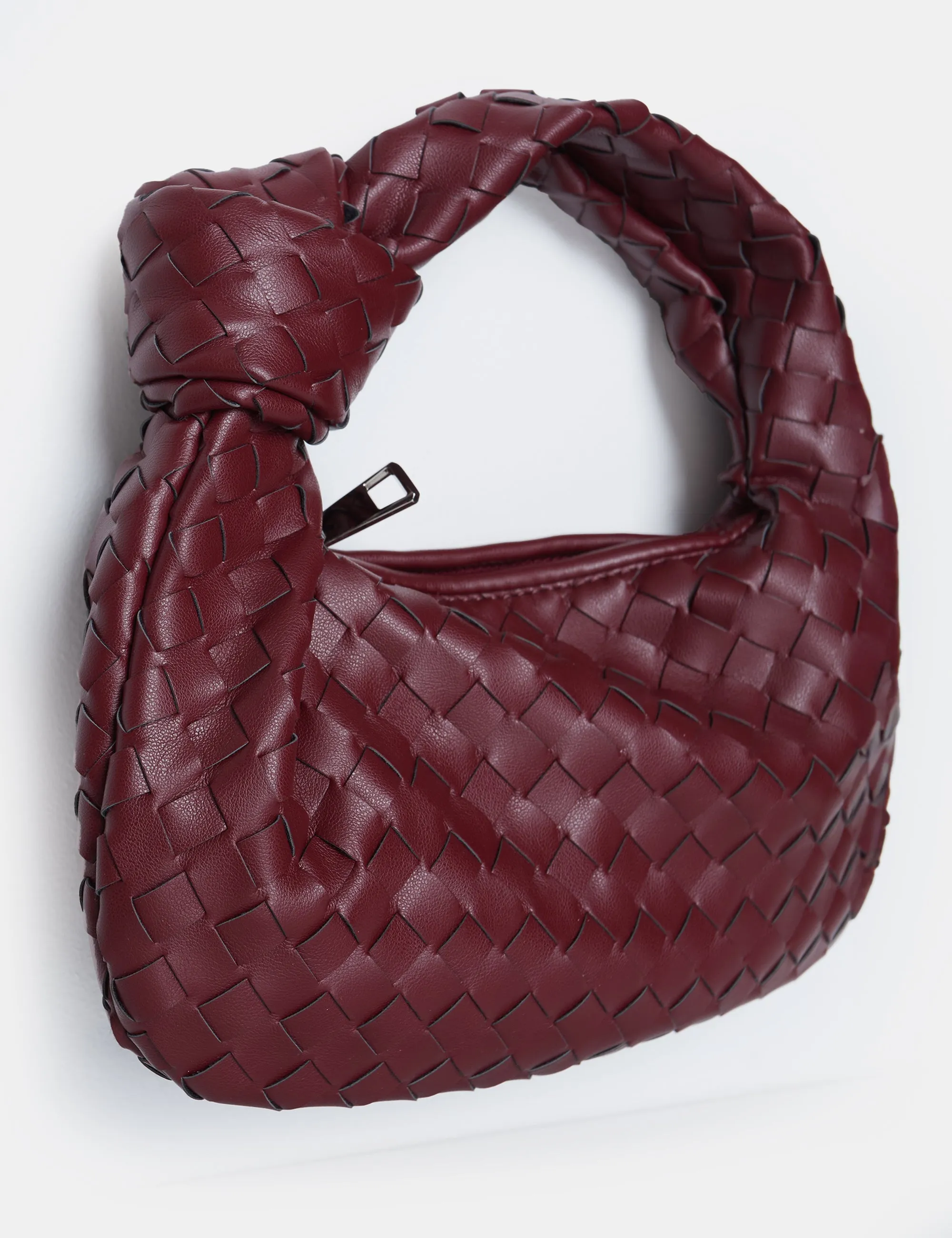 The Blame Burgundy Woven Pu Knot Detail Mini Pu Bag sold by Public Desire product image thumbnail 3