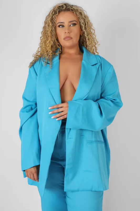 Curve Oversized Blazer Blue sold by Public Desire