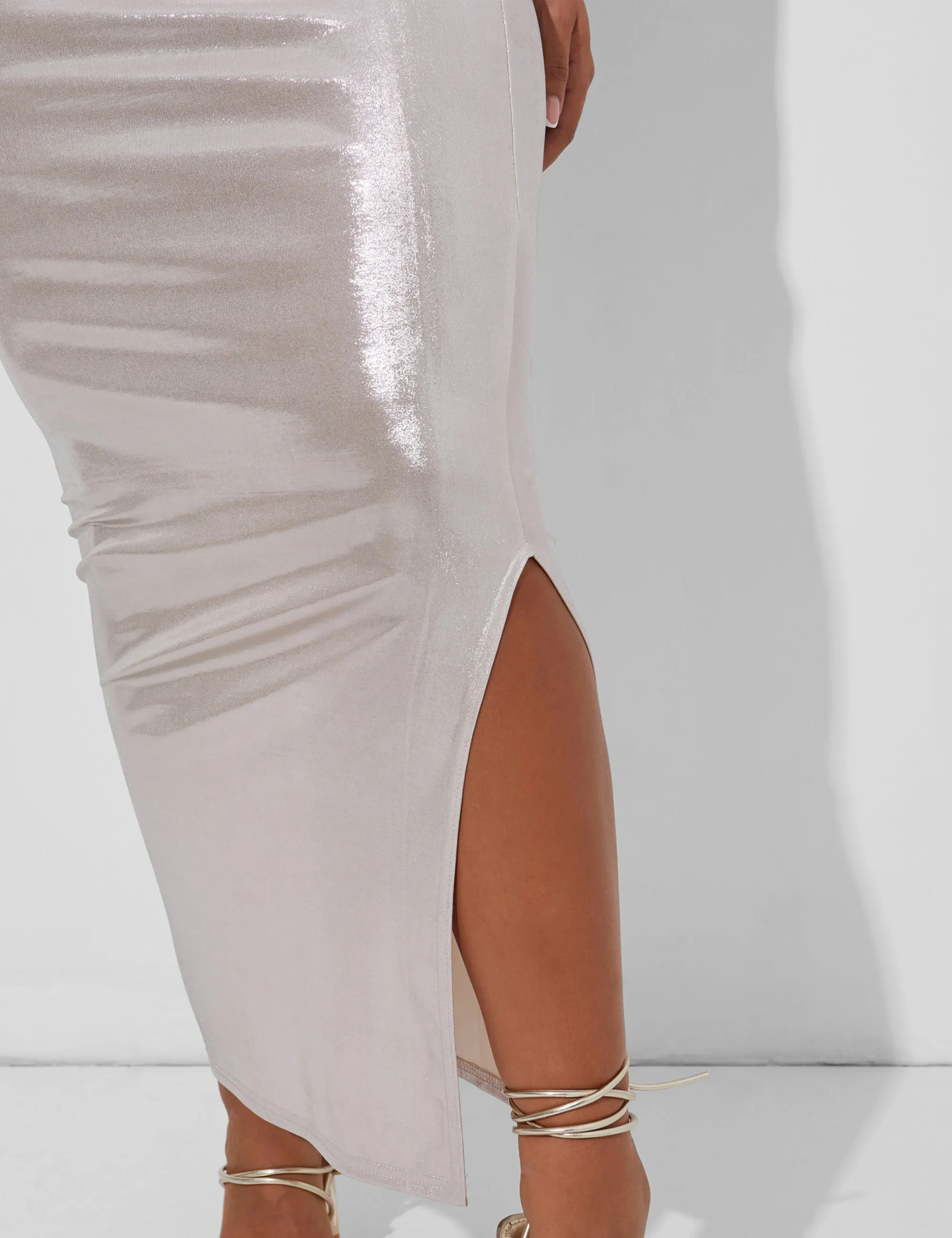 Kaiia Maxi Skirt Co Ord in Pearl sold by Public Desire product image thumbnail 4