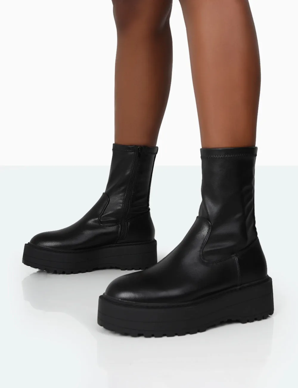 Auden Wide Fit Black Chunky Sole Ankle Boots sold by Public Desire product image thumbnail 2
