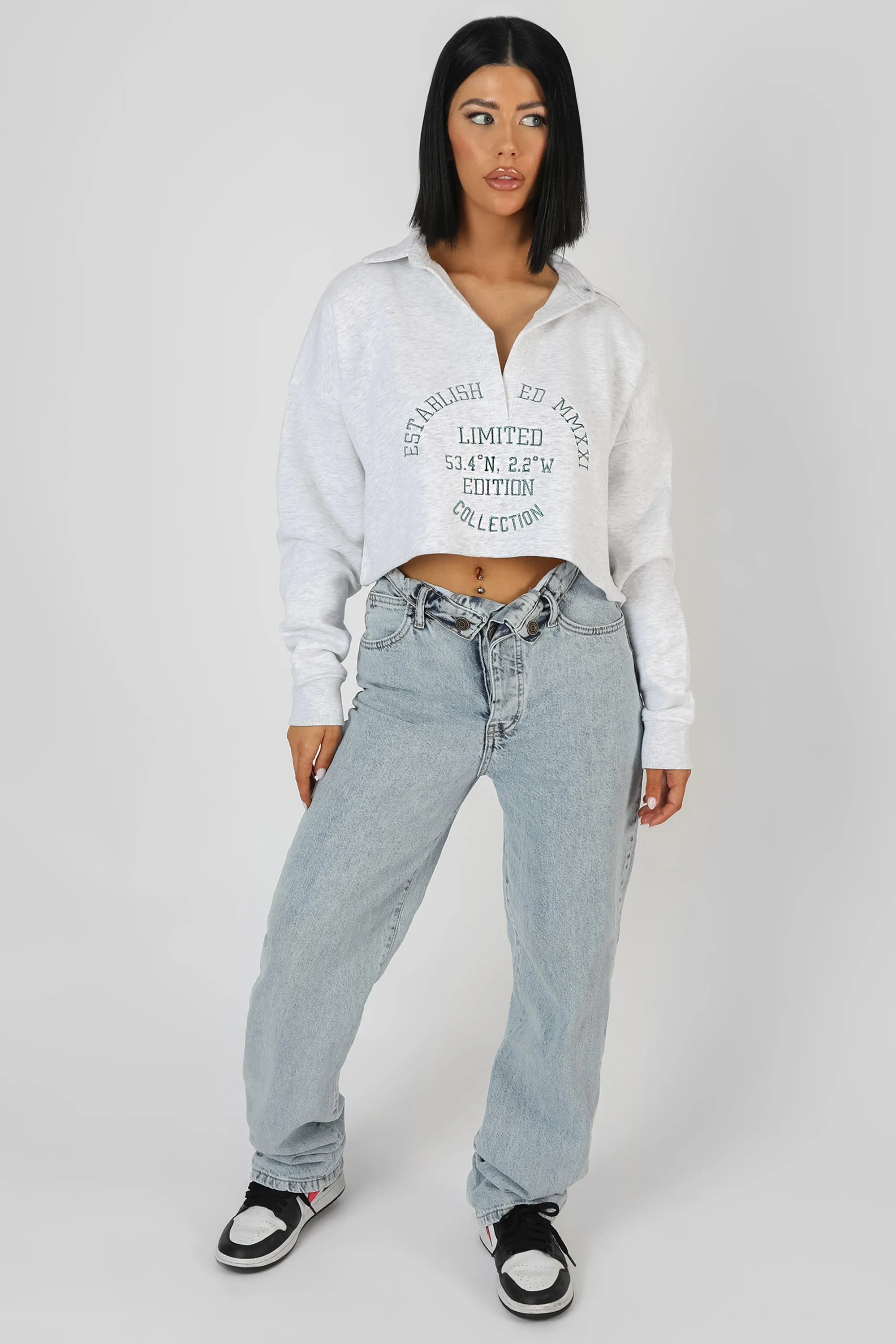 Limited Edition Embroidery Sweatshirt Oatmeal Marl sold by Public Desire product image thumbnail 3