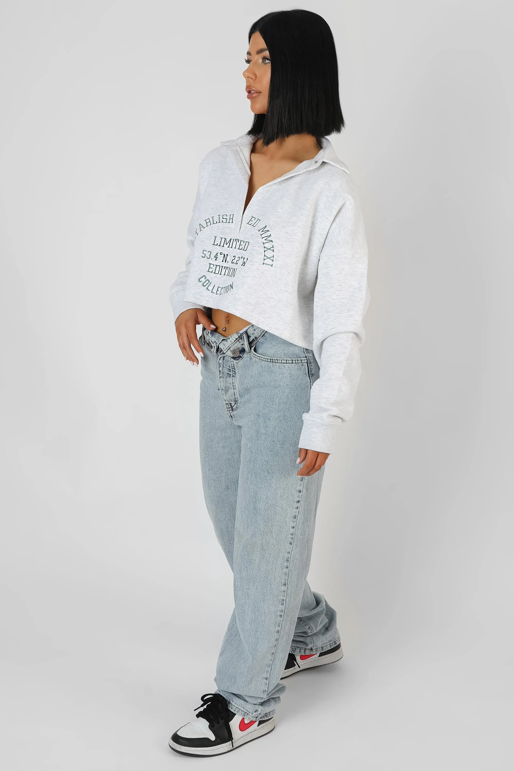 Limited Edition Embroidery Sweatshirt Oatmeal Marl sold by Public Desire product image thumbnail 4