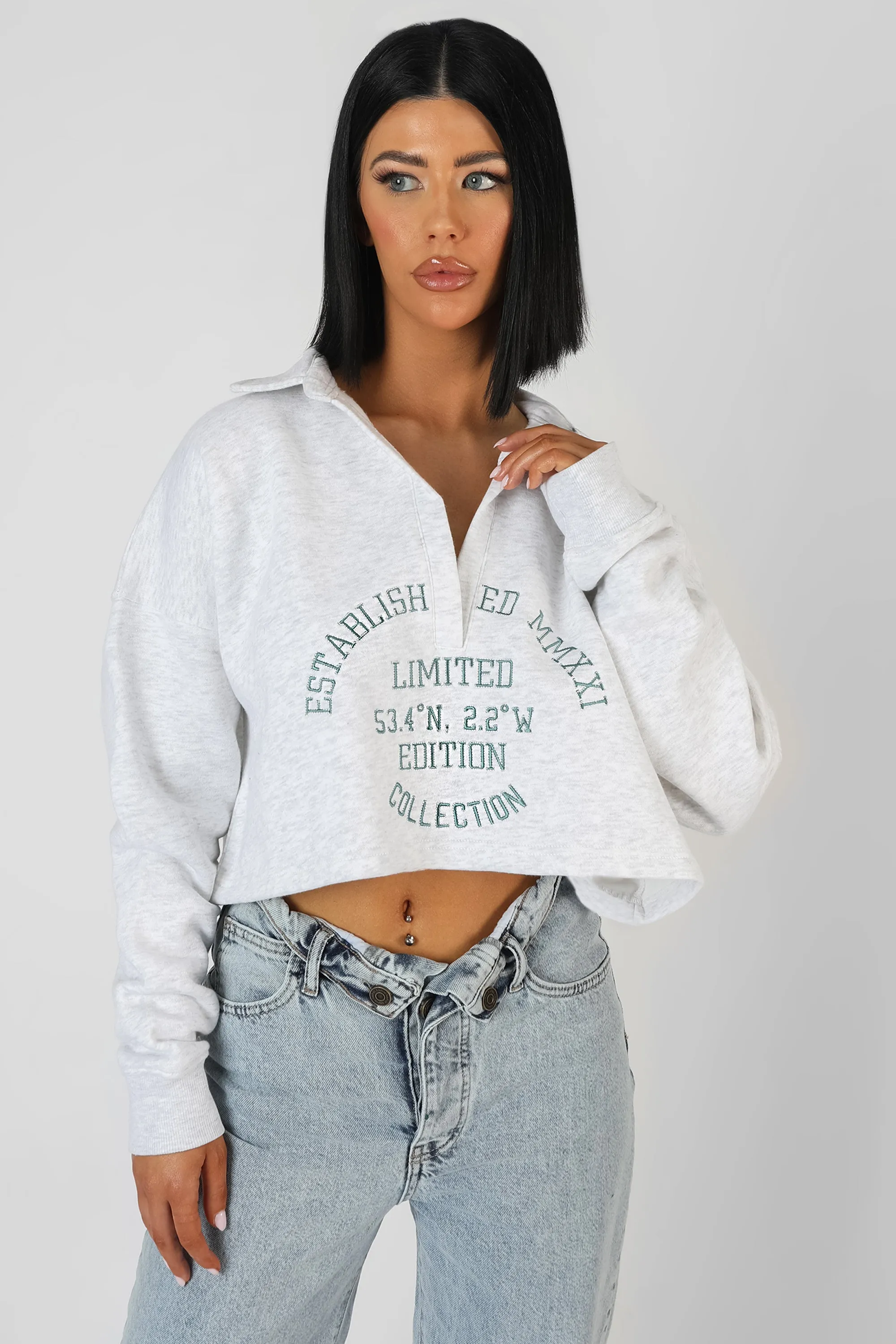 Limited Edition Embroidery Sweatshirt Oatmeal Marl sold by Public Desire product image thumbnail 2