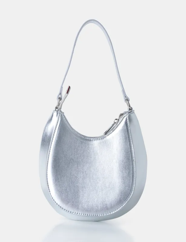 Zeta Metallic Silver Hobo Shoulder Bag sold by Public Desire