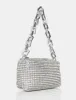 Dakota Silver Sparkly Diamante Rhinestone Chainmail Handbag sold by Public Desire
