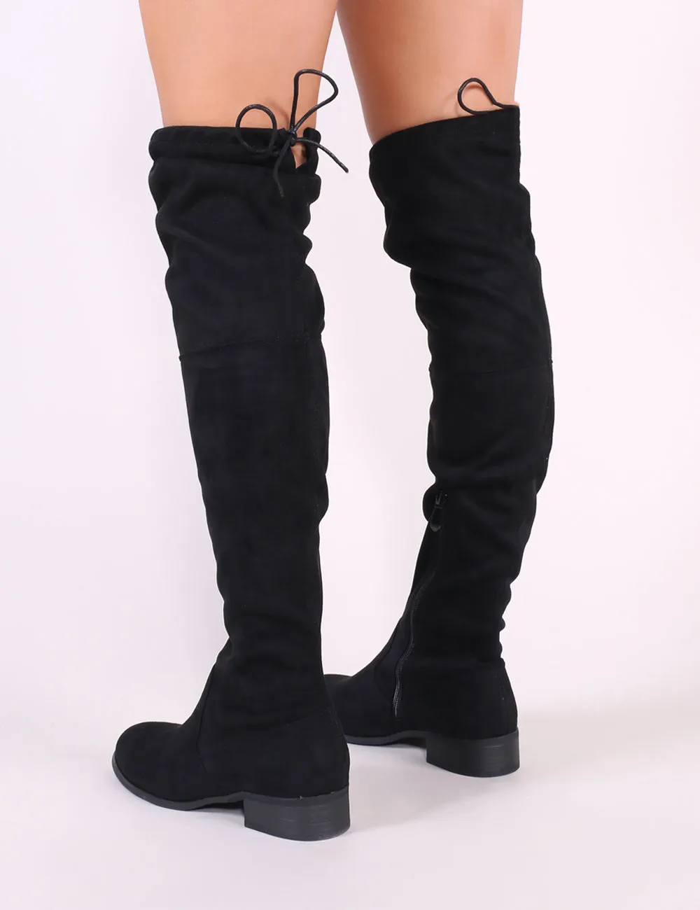 Joy Over the Knee Boots in Black Faux Suede sold by Public Desire product image thumbnail 3